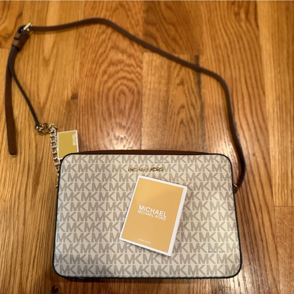 Michael Kors Tan and Cream crossbody Bag